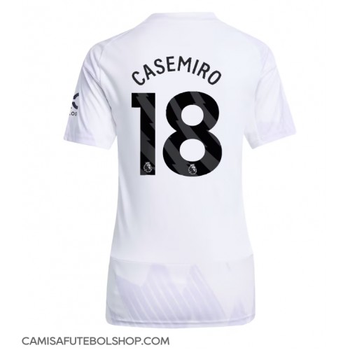 Camisa de time de futebol Manchester United Casemiro #18 Replicas 2º Equipamento Feminina 2025-26 Manga Curta